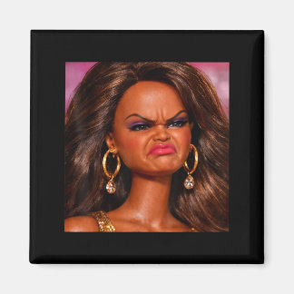 Angry disgusted black doll face meme reaction gen  magnet