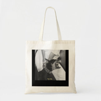 Angry Doberman Try Me Tote Bag