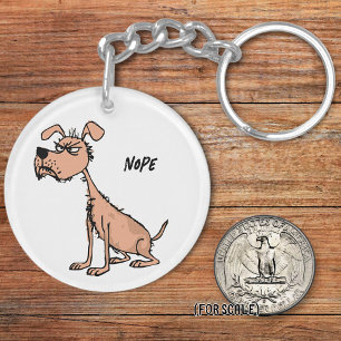 Angry Dog Drawing Sarcastic Phrase Bag Charm Keychain