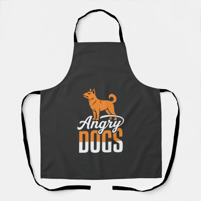 Angry Dogs Vector Mascot Apron (Front)