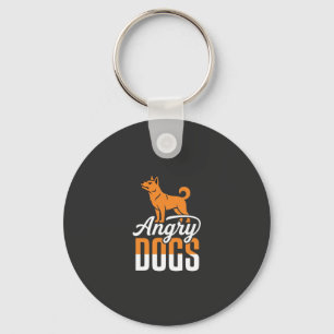 Angry Dogs Vector Mascot Keychain