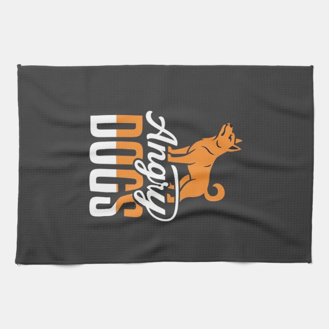 Angry Dogs Vector Mascot Kitchen Towel (Horizontal)