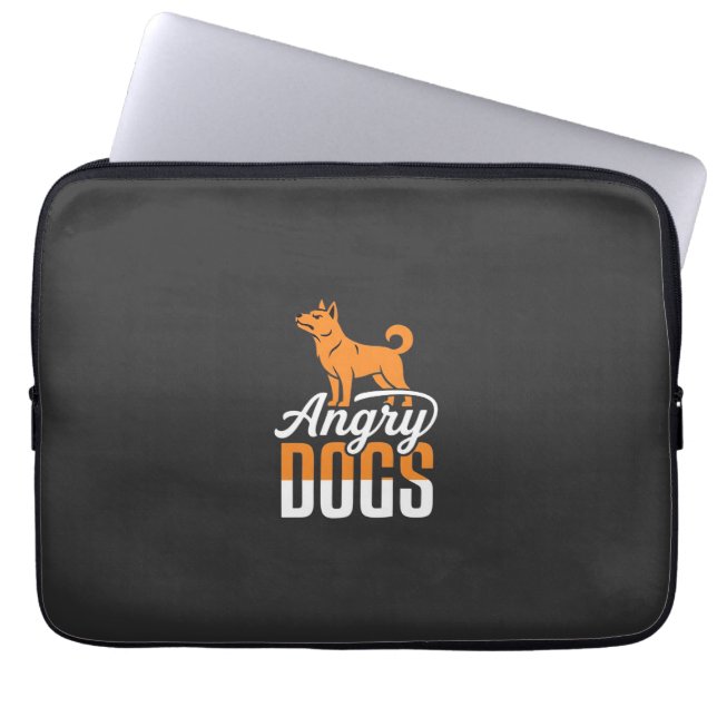 Angry Dogs Vector Mascot Laptop Sleeve (Front)