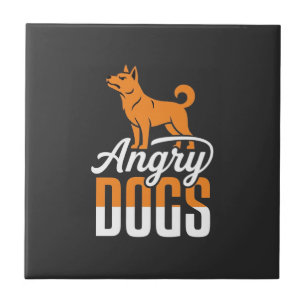 Angry Dogs Vector Mascot Tile