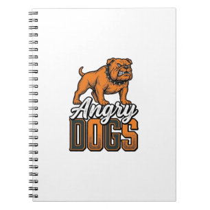 Angry Dogs Vintage Bulldog Typography Design_1 Notebook