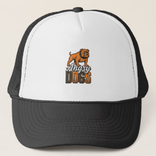 Angry Dogs Vintage Bulldog Typography Design_1 Trucker Hat