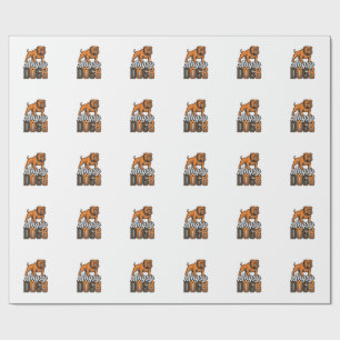 Angry Dogs Vintage Bulldog Typography Design_1 Wrapping Paper