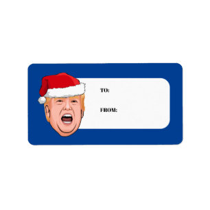 Angry Donald Trump Christmas Label