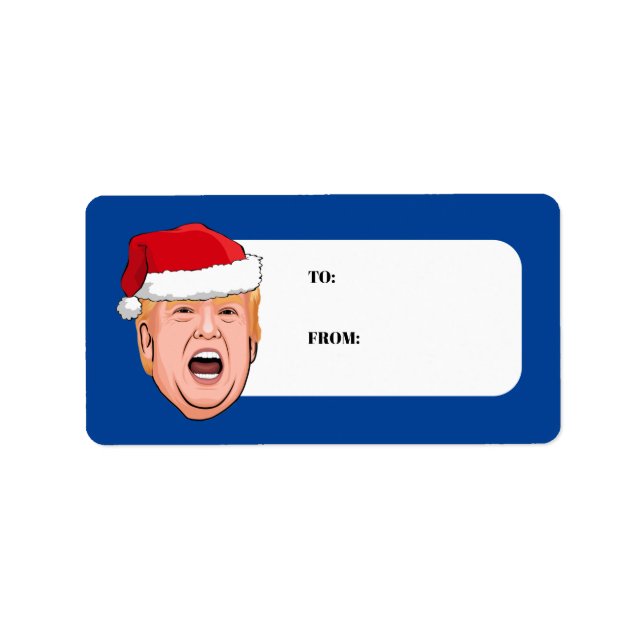 Angry Donald Trump Christmas Label (Front)