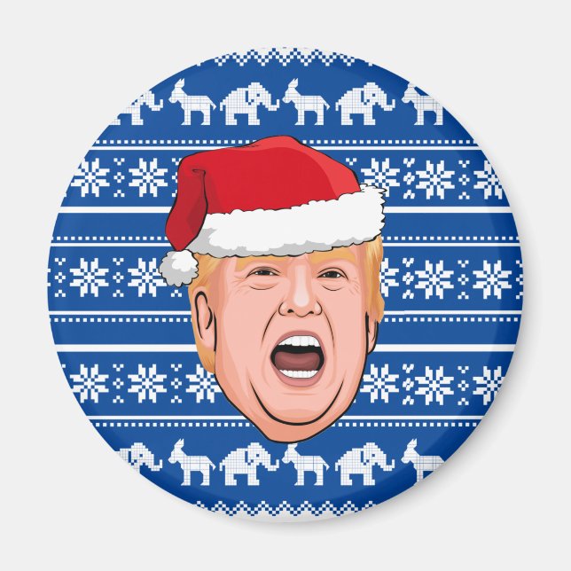 Angry Donald Trump Christmas Magnet (Front)
