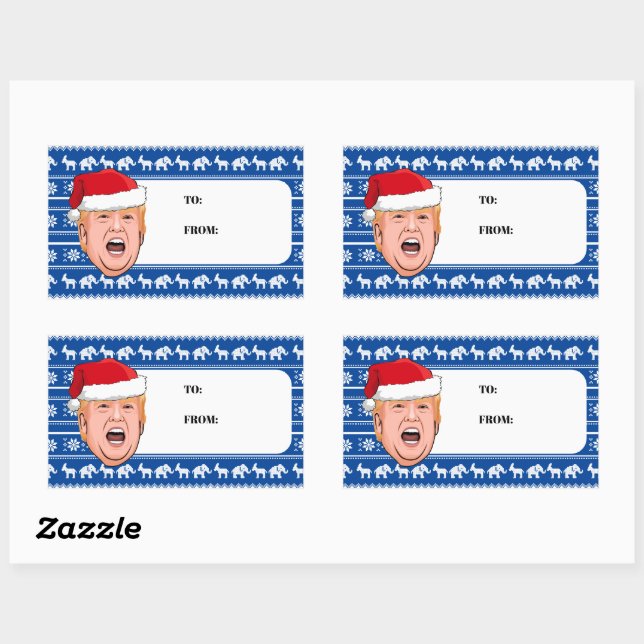 Angry Donald Trump Christmas Sticker (Sheet)