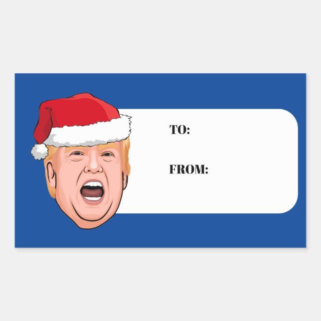 Angry Donald Trump Christmas Sticker (Front)