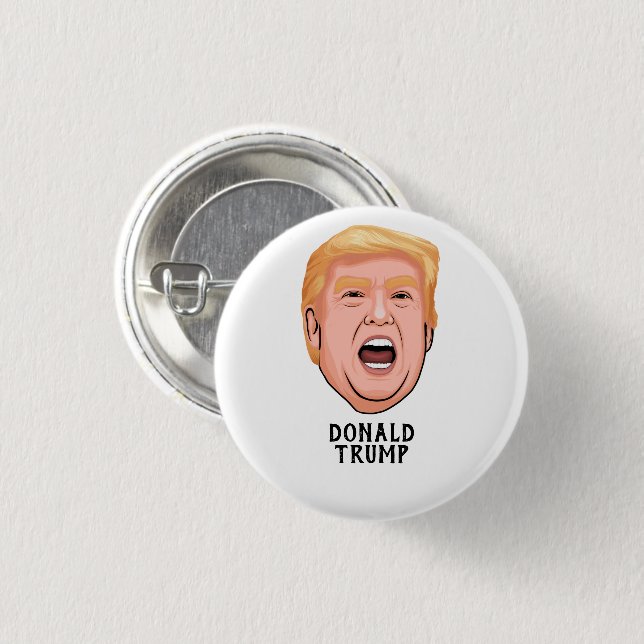ANGRY DONALD TRUMP CUSTOM 1 INCH ROUND BUTTON (Front & Back)