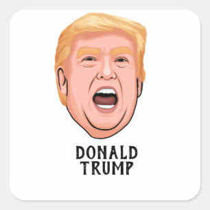 ANGRY DONALD TRUMP CUSTOM SQUARE STICKER