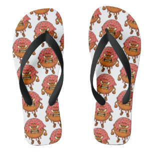 Angry Doughnut II Flip Flops