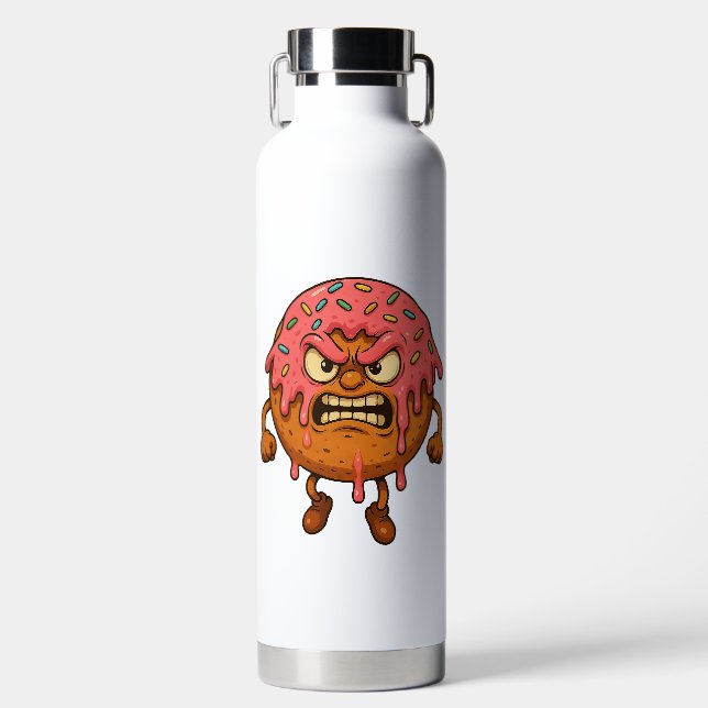 Angry Doughnut II Water Bottle (Front)