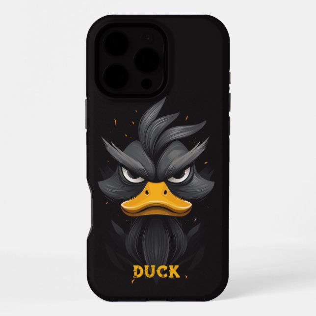 Angry Duck Black iPhone Case (Back)