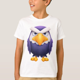 Angry Eagle Mascot – Fierce Purple cute Bird Kids T-Shirt