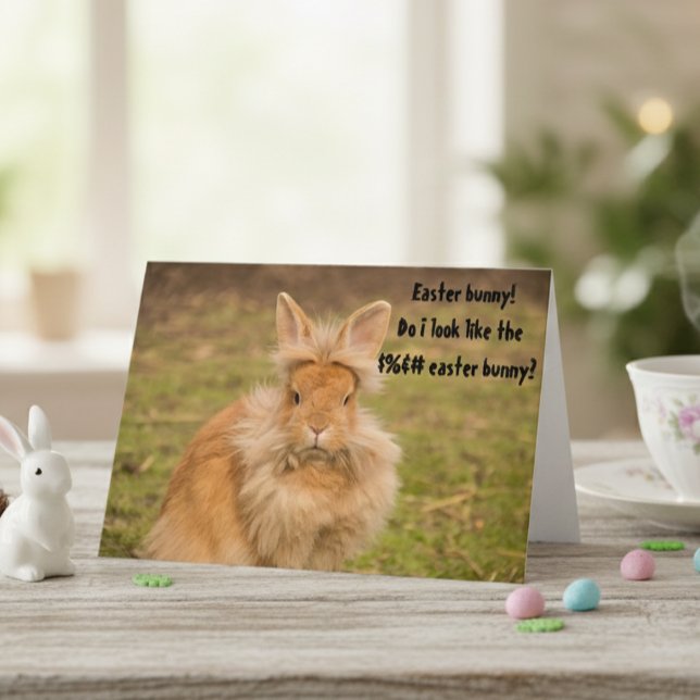 Angry Easter Bunny Funny Humour Carte de voeux (Créateur téléchargé)