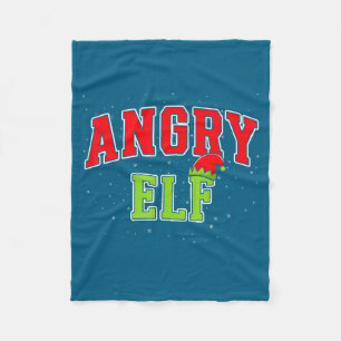 Angry Elf Christmas Family Matching Group Xmas  Fleece Blanket