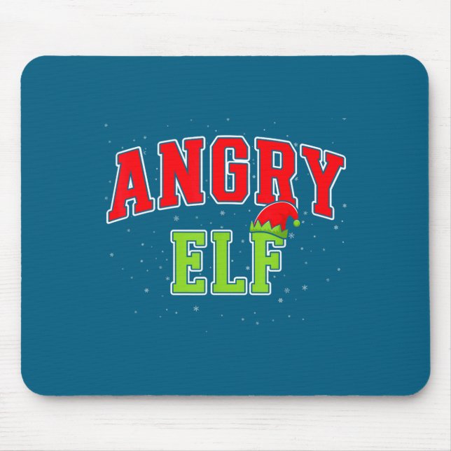 Angry Elf Christmas Family Matching Group Xmas  Mouse Pad (Front)