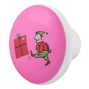 Angry Elf pink ceramic knob