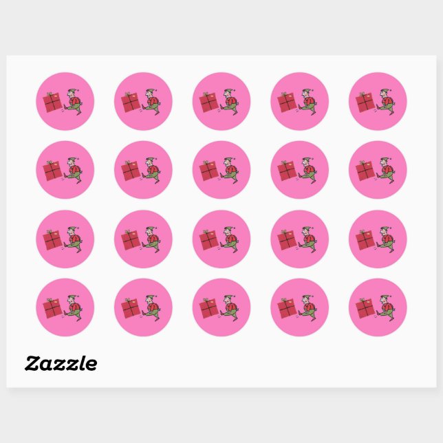 Angry Elf round stickers (Sheet)