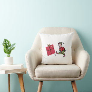 Angry Elf square throw pillow