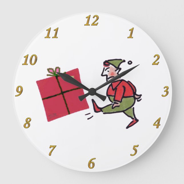 Angry Elf wall clock (Front)