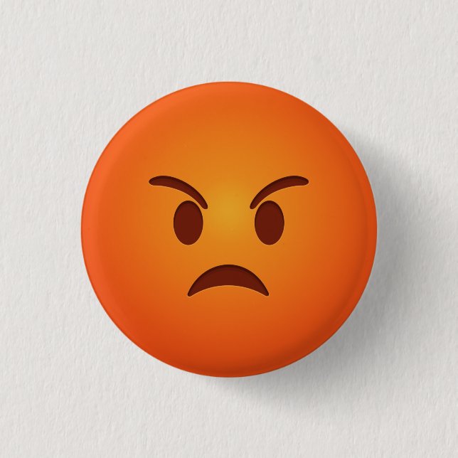 Angry Emoji  1 Inch Round Button (Front)