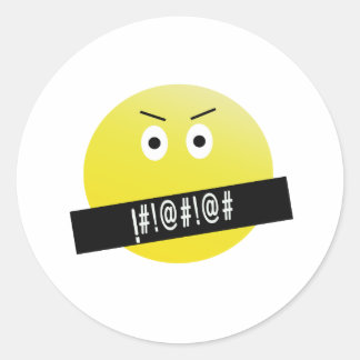 Angry Emoji Classic Round Sticker