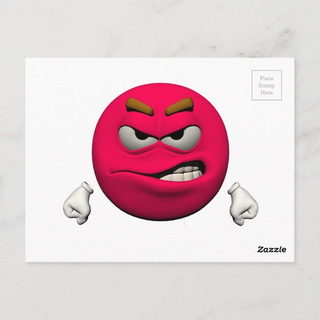 Angry emoticon postcard (Back)