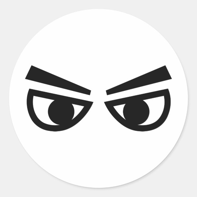 Angry eyes classic round sticker (Front)