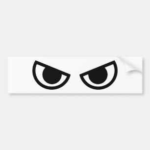 Angry eyes face bumper sticker