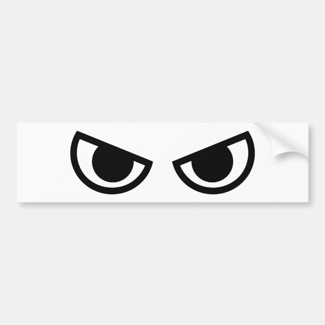 Angry eyes face bumper sticker (Front)