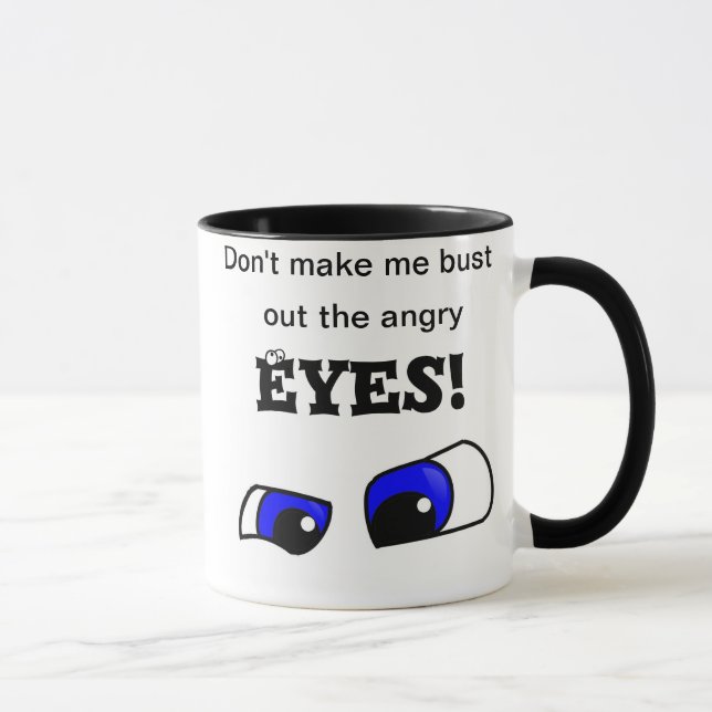 Angry Eyes Ringer Coffee Mug (Right)