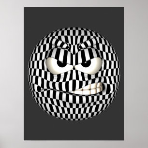 Angry Face Emoticon Poster