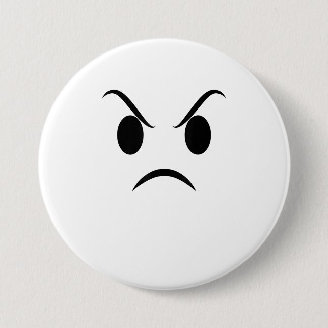 Angry Face Halloween Grumpy Outrage Emojis 3 Inch Round Button (Front)