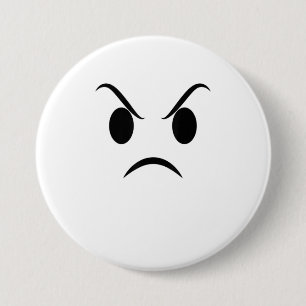Angry Face Halloween Grumpy Outrage Emojis 3 Inch Round Button
