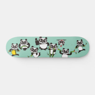 angry face pandas Skateboard
