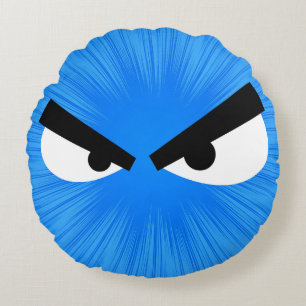 Angry Face Round Pillow