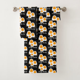 Angry family Monkeys design T-Shirt Bath Mat Bath Towel Set