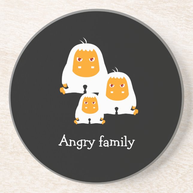 Angry family Monkeys design T-Shirt Bath Mat Coaster (Front)