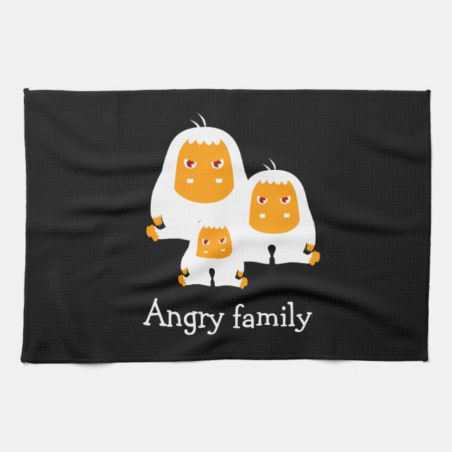 Angry family Monkeys design T-Shirt Bath Mat Kitchen Towel (Horizontal)