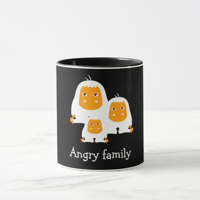 Angry family Monkeys design T-Shirt Bath Mat Mug (Center)