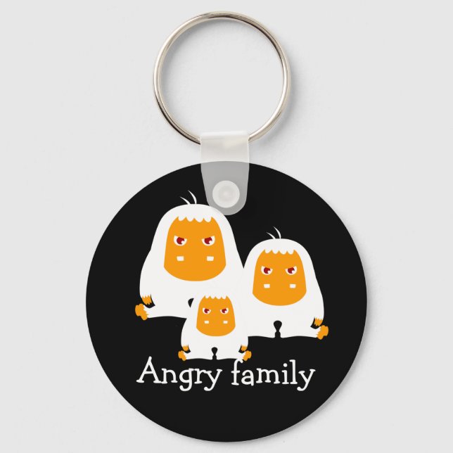 Angry family Monkeys design T-Shirt Keychain (Front)