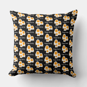 Angry family Monkeys design Throw Pillow