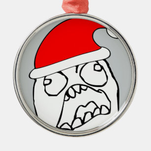 Angry FFFUUU xmas meme Metal Ornament