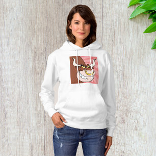 Angry Fierce Bull Mascot with Nose Ring  Hoodie