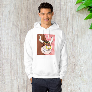 Angry Fierce Bull Mascot with Nose Ring  Hoodie